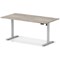 Air Lite 1600mm Height Adjustable Office Desk, Silver Leg, Grey Oak