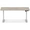 Air Lite 1600mm Height Adjustable Office Desk, Silver Leg, Grey Oak