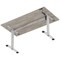 Air Lite 1600mm Height Adjustable Office Desk, Silver Leg, Grey Oak