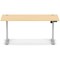 Air Lite 1600mm Height Adjustable Office Desk, Silver Leg, Maple