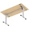Air Lite 1600mm Height Adjustable Office Desk, Silver Leg, Maple