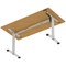 Air Lite 1600mm Height Adjustable Office Desk, Silver Leg, Oak