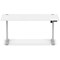Air Lite 1600mm Height Adjustable Office Desk, Silver Leg, White