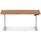 Air Lite 1600mm Height Adjustable Office Desk, Silver Leg, Walnut