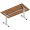 Air Lite 1600mm Height Adjustable Office Desk, Silver Leg, Walnut