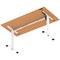 Air Lite 1600mm Height Adjustable Office Desk, White Leg, Beech