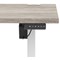 Air Lite 1600mm Height Adjustable Office Desk, White Leg, Grey Oak