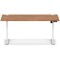 Air Lite 1600mm Height Adjustable Office Desk, White Leg, Walnut