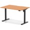 Air 1200mm Scalloped Edge Height Adjustable Desk, Black Leg, Beech