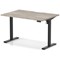 Air 1200mm Scalloped Edge Height Adjustable Desk, Black Leg, Grey Oak