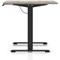 Air 1200mm Scalloped Edge Height Adjustable Desk, Black Leg, Grey Oak