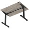 Air 1200mm Scalloped Edge Height Adjustable Desk, Black Leg, Grey Oak