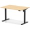 Air 1200mm Scalloped Edge Height Adjustable Desk, Black Leg, Maple