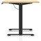 Air 1200mm Scalloped Edge Height Adjustable Desk, Black Leg, Maple