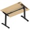 Air 1200mm Scalloped Edge Height Adjustable Desk, Black Leg, Maple