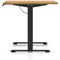Air 1200mm Scalloped Edge Height Adjustable Desk, Black Leg, Oak