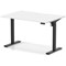 Air 1200mm Scalloped Edge Height Adjustable Desk, Black Leg, White