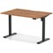Air 1200mm Scalloped Edge Height Adjustable Desk, Black Leg, Walnut