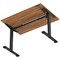 Air 1200mm Scalloped Edge Height Adjustable Desk, Black Leg, Walnut