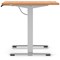 Air 1200mm Scalloped Edge Height Adjustable Desk, Silver Leg, Beech