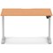 Air 1200mm Scalloped Edge Height Adjustable Desk, Silver Leg, Beech