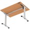 Air 1200mm Scalloped Edge Height Adjustable Desk, Silver Leg, Beech