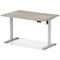 Air 1200mm Scalloped Edge Height Adjustable Desk, Silver Leg, Grey Oak