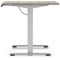 Air 1200mm Scalloped Edge Height Adjustable Desk, Silver Leg, Grey Oak