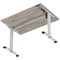 Air 1200mm Scalloped Edge Height Adjustable Desk, Silver Leg, Grey Oak
