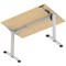Air 1200mm Scalloped Edge Height Adjustable Desk, Silver Leg, Maple