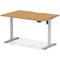 Air 1200mm Scalloped Edge Height Adjustable Desk, Silver Leg, Oak