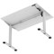 Air 1200mm Scalloped Edge Height Adjustable Desk, Silver Leg, White