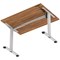 Air 1200mm Scalloped Edge Height Adjustable Desk, Silver Leg, Walnut