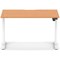 Air 1200mm Scalloped Edge Height Adjustable Desk, White Leg, Beech