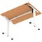 Air 1200mm Scalloped Edge Height Adjustable Desk, White Leg, Beech
