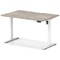 Air 1200mm Scalloped Edge Height Adjustable Desk, White Leg, Grey Oak