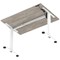 Air 1200mm Scalloped Edge Height Adjustable Desk, White Leg, Grey Oak