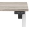 Air 1200mm Scalloped Edge Height Adjustable Desk, White Leg, Grey Oak