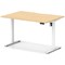 Air 1200mm Scalloped Edge Height Adjustable Desk, White Leg, Maple