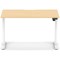 Air 1200mm Scalloped Edge Height Adjustable Desk, White Leg, Maple