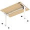 Air 1200mm Scalloped Edge Height Adjustable Desk, White Leg, Maple