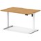 Air 1200mm Scalloped Edge Height Adjustable Desk, White Leg, Oak