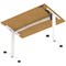 Air 1200mm Scalloped Edge Height Adjustable Desk, White Leg, Oak