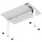 Air 1200mm Scalloped Edge Height Adjustable Desk, White Leg, White