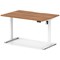 Air 1200mm Scalloped Edge Height Adjustable Desk, White Leg, Walnut