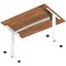 Air 1200mm Scalloped Edge Height Adjustable Desk, White Leg, Walnut