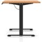Air 1400mm Scalloped Edge Height Adjustable Desk, Black Leg, Beech