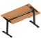 Air 1400mm Scalloped Edge Height Adjustable Desk, Black Leg, Beech