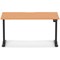 Air 1400mm Scalloped Edge Height Adjustable Desk, Black Leg, Beech