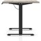 Air 1400mm Scalloped Edge Height Adjustable Desk, Black Leg, Grey Oak